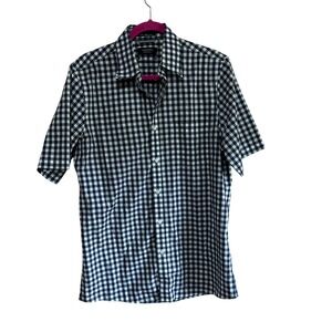 Nordstrom Men's Shop XL Smartcare‎ Blue Gingham Checkered Button Down Shirt